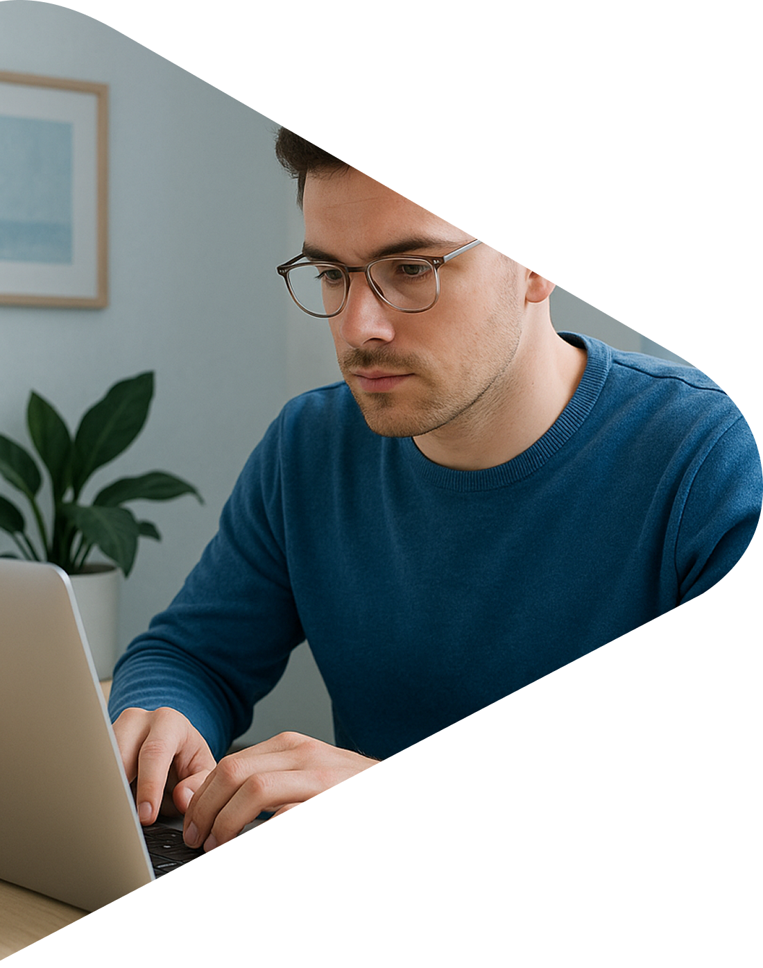 Man working on laptop